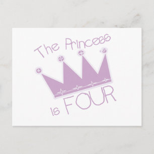 Princess Crown 4th Birthday Tshirts Postcard