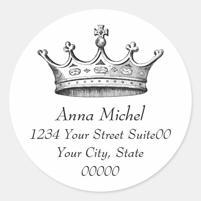 Princess Crown Address Sticker (Front)