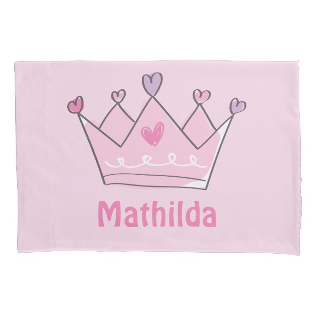 princess crown, baby gift, personalised   pillowcase (Front)