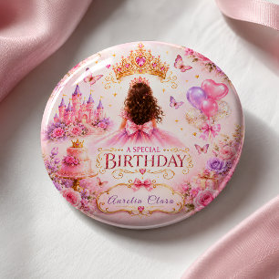 Princess Crown Birthday 15 Cm Square Badge