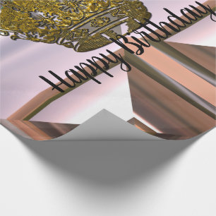 Princess Crown Birthday Girl Wrapping Paper