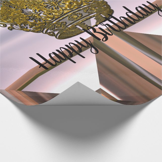 Princess Crown Birthday Girl Wrapping Paper (Corner)