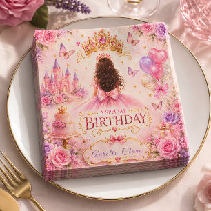 Princess Crown Birthday Napkin