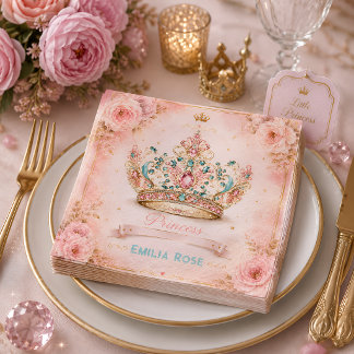 Princess Crown Birthday Napkin