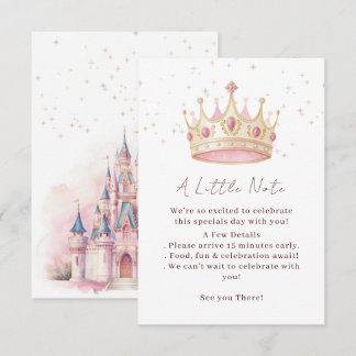 Princess Crown Birthday Party Enclosure Card