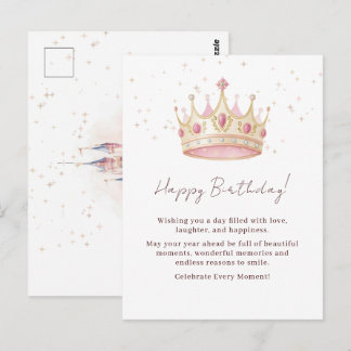 Princess Crown Birthday Party Postcard