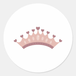 Princess Crown Classic Round Sticker