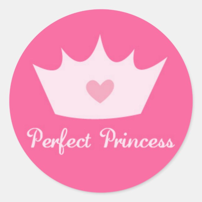 Princess Crown Classic Round Sticker (Front)