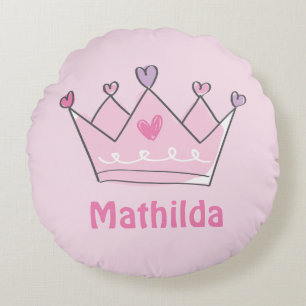 Princess Crown, Cute Baby Gift, Personalised   Round Cushion