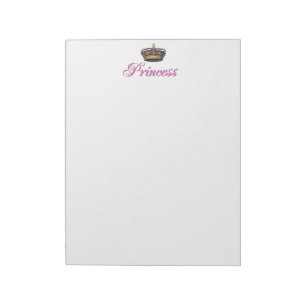 Princess crown in hot pink notepad