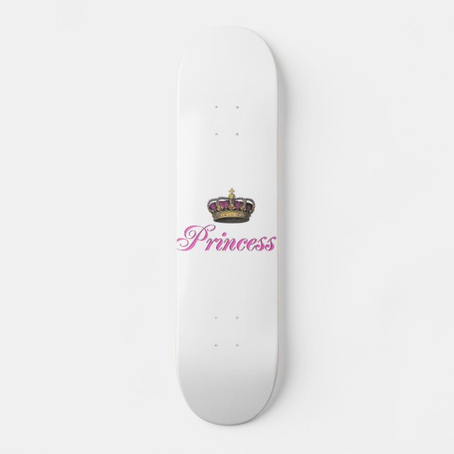 Princess crown in hot pink skateboard (Front)