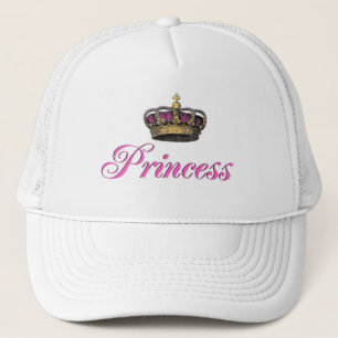 Princess crown in hot pink trucker hat