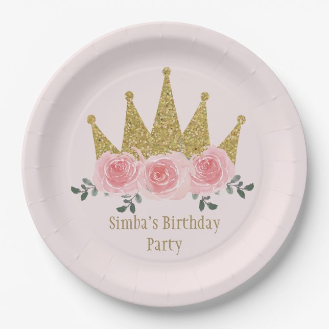 Princess Crown Paper Plate (Front)