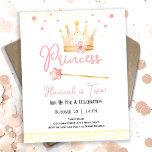 Princess Crown Pink 2nd Girl Birthday Budget<br><div class="desc">Cute watercolor Princess Crown with wand Birthday watercolor artwork.  Children's Princess birthday theme. Easy to personalise. Also available as a digital download!</div>