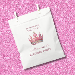 Princess Crown Pink Fairytale Birthday Thank You Favour Bags