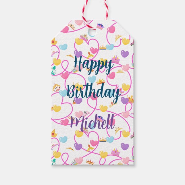 Princess crown pink Gift Tag (Front)