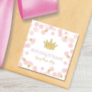 Princess Crown Pink Gold Boutique Business Card