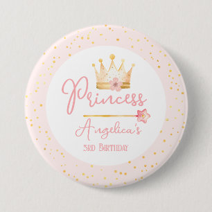 Princess Crown Pink Little Girl Birthday 7.5 Cm Round Badge