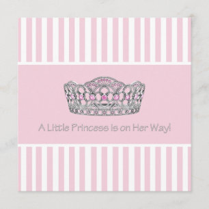 Princess Crown Pink White Baby Shower Invitation