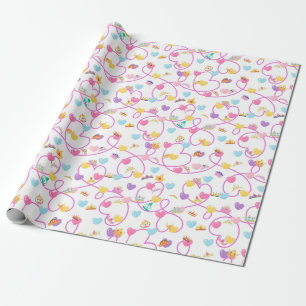 princess crown pink wrapping paper