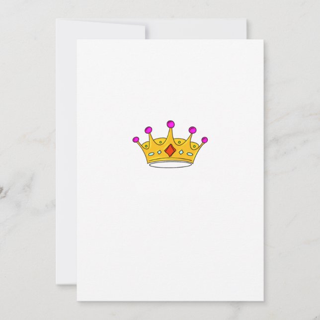 Princess crown, prince crown, crown theme invitation (Front)