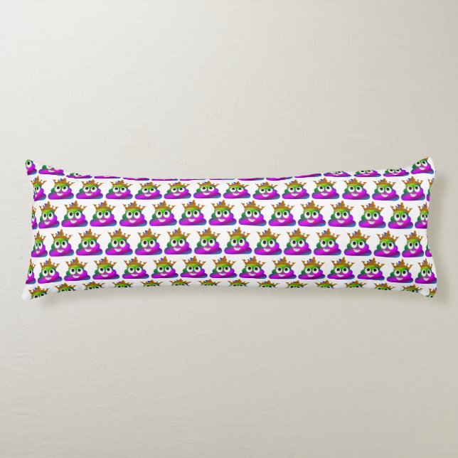 Princess Crown Rainbow Emoji Poop Body Cushion (Front)