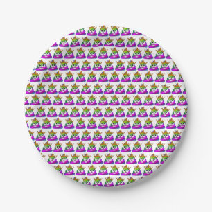Princess Crown Rainbow Emoji Poop Paper Plate