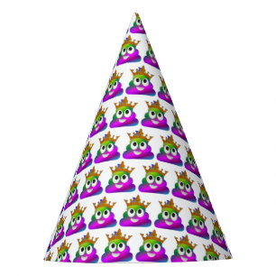 Princess Crown Rainbow Emoji Poop Party Hat