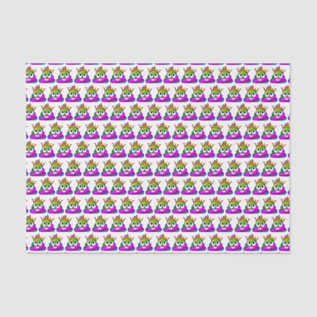 Princess Crown Rainbow Emoji Poop Tissue Paper (Front)