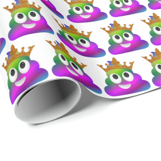 Princess Crown Rainbow Emoji Poop Wrapping Paper (Roll Corner)