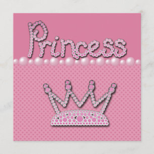 Princess Crown Shoes & Jewel Pacifier Baby Shower Invitation
