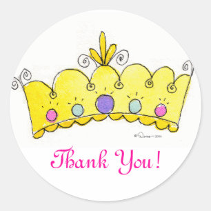 Princess Crown Stickers - Thank You