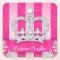 Princess Crown Sweet 16 Quinceanera Stripe Coaster