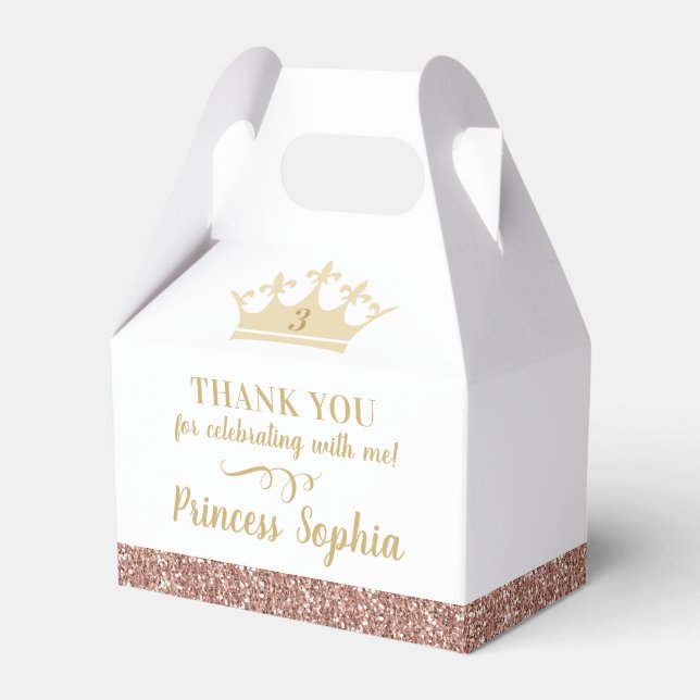 Princess Crown Thank You Birthday Favour Favour Box (Front Side)