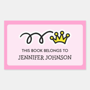 Princess crown This book belongs to sticker label