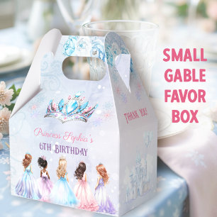 Princess Crown Winter Purple Blue Girl Birthday Favour Box