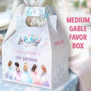 Princess Crown Winter Purple Girl Birthday Medium Favour Box