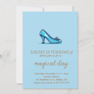 Princess Crystal Shoes Card birthday invitation
