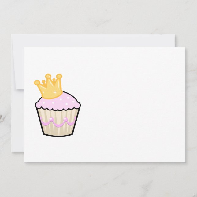 Princess Cupcake Birthday Invitation (Front)