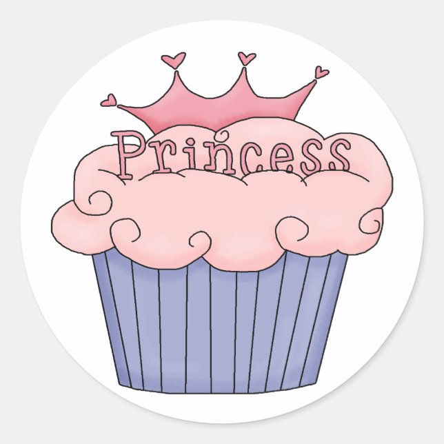 Princess Cupcake Classic Round Sticker (Front)
