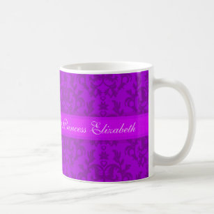 Princess custom Elizabeth damask purple mug