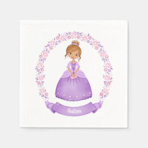 Princess Cute Purple Personalised Napkin