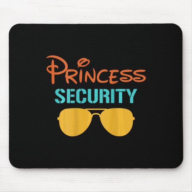 Princess Dad Security Halloween Men Matching Black Mouse Mat (Front)