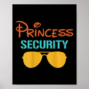 Princess Dad Security Halloween Men Matching Black Poster