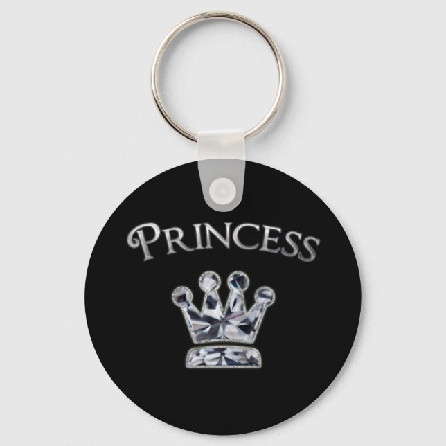 Princess Diamond Crown Key Ring (Front)