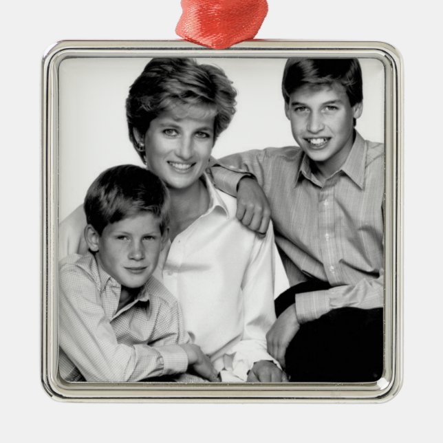 Princess Diana and sons Metal Tree Decoration (Front)