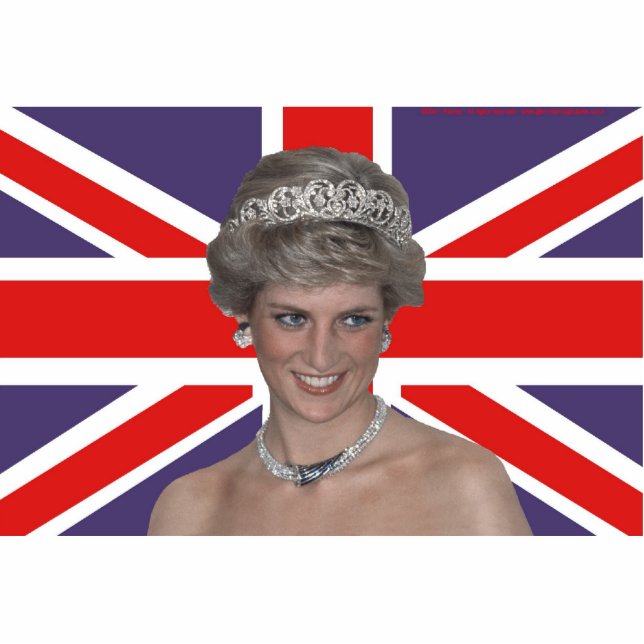 Princess Diana Flies the Flag Standing Photo Sculpture (Front)