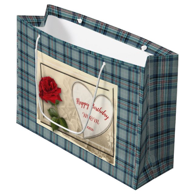 Princess Diana Memorial Tartan Large Gift Bag (Front Angled)