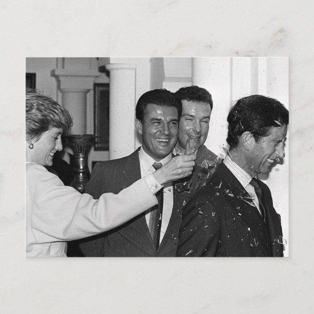 Princess Diana Prince Charles prop bottle funny Postcard (Front)