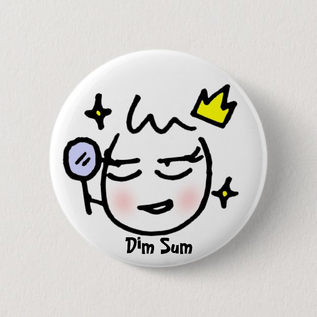 princess, Dim Sum 6 Cm Round Badge (Front)